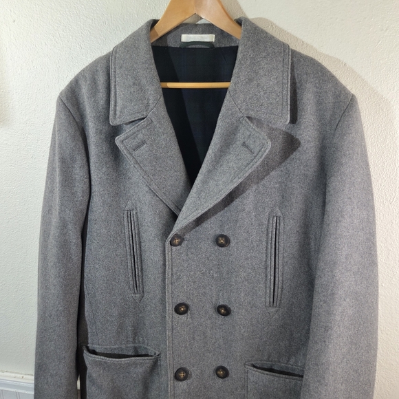 Ralph Lauren Men’s Gray Wool Blend Double Breasted Peacoat Jacket Coat 44 Long - Picture 7 of 13